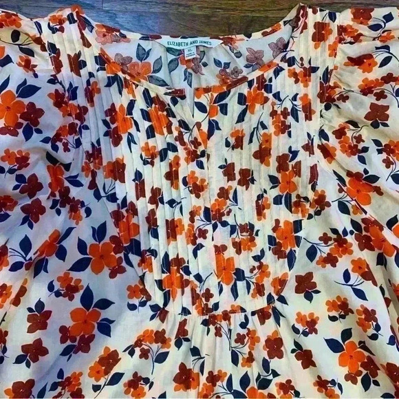 Elizabeth & James Long Sleeves Floral Blouse Size XL - Picture 2 of 8